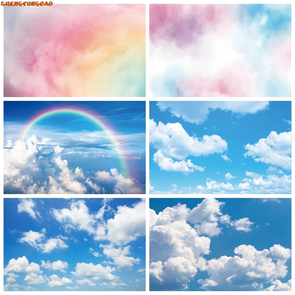 Gradient Rainbow Cloud Photography Backdrops Blue Sky White Cloud Baby Shower Birthday Party Decor Background For Photo Studio
Gradient Rainbow Cloud Photography Backdrops Blue Sky White Cloud Baby Shower Birthday Party Decor Background For Photo Studio
