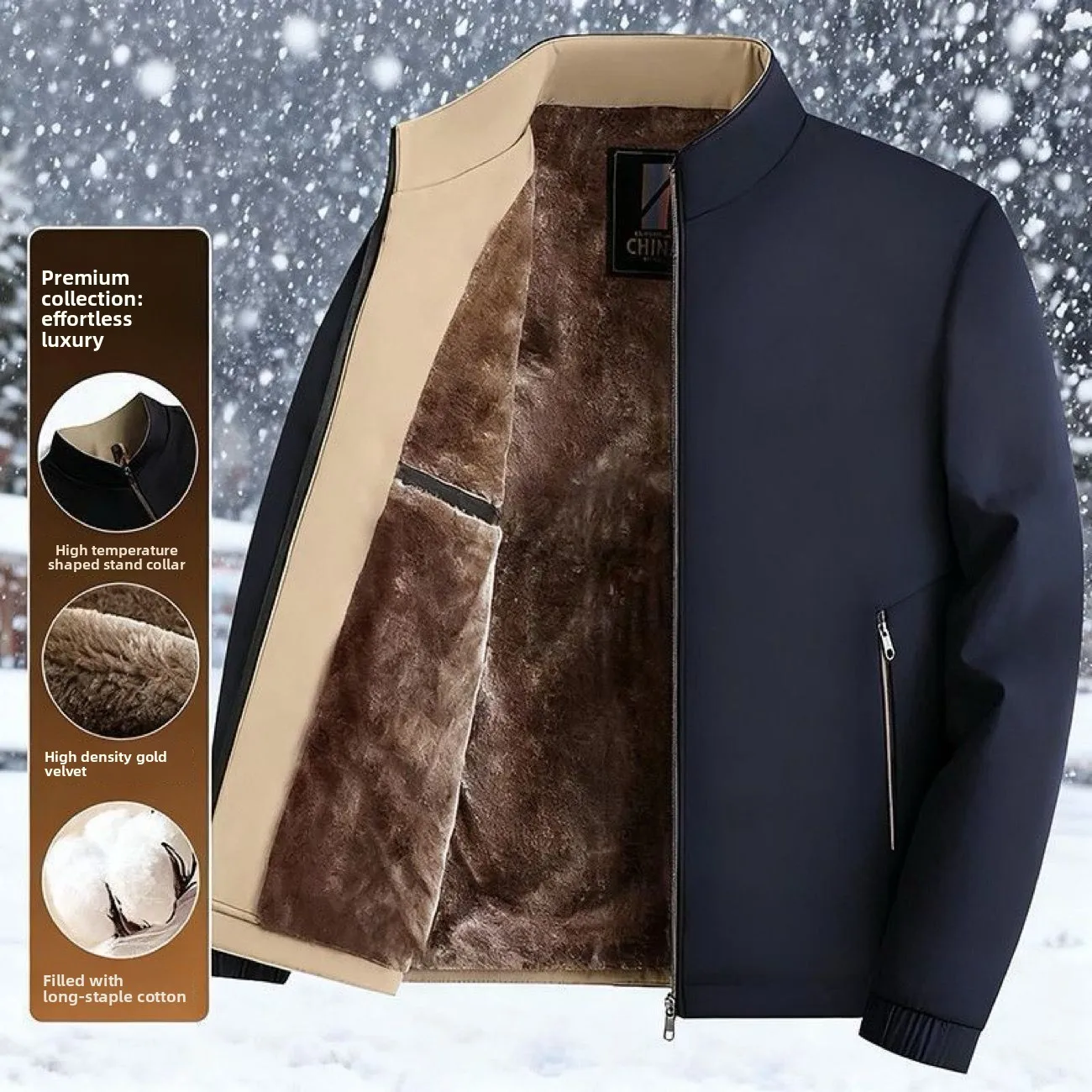 Men's Fce Lined Thiened Casual Jaet Stand Collar Long Sve Warm Cotton Coat for Middle-Aged And ly Dad Sle
Men's Fce Lined Thiened Casual Jaet Stand Collar Long Sve Warm Cotton Coat for Middle-Aged And ly Dad Sle