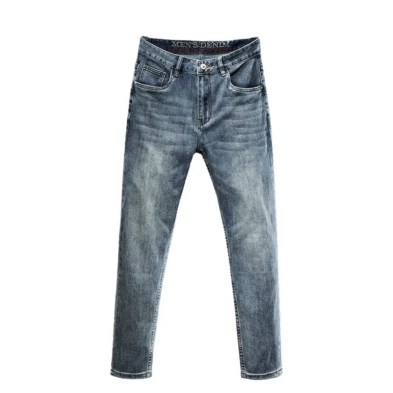 High-end Mens Skinny Jeans Spring Blue Classic Versatile Slim Fit Denim Pants Male Street Fashion Straight Jeans Men Clothing
High-end Mens Skinny Jeans Spring Blue Classic Versatile Slim Fit Denim Pants Male Street Fashion Straight Jeans Men Clothing