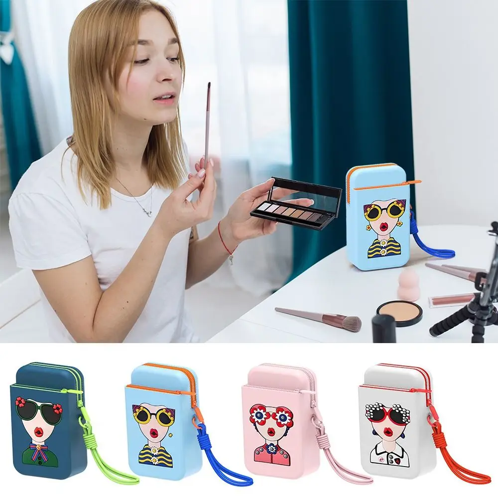 Cute Silicone Cosmetic Bag Double-layer Multi-purpose Glasses Case with Wrist Strap Sunglasses Case Box Women
Cute Silicone Cosmetic Bag Double-layer Multi-purpose Glasses Case with Wrist Strap Sunglasses Case Box Women