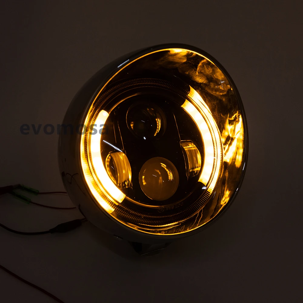 For Yamha Honda BMW Sportster Chopper Universal Motorcycle LED DRL Headlights Universal Bullet Design Retro Angel Eye Head Light
For Yamha Honda BMW Sportster Chopper Universal Motorcycle LED DRL Headlights Universal Bullet Design Retro Angel Eye Head Light