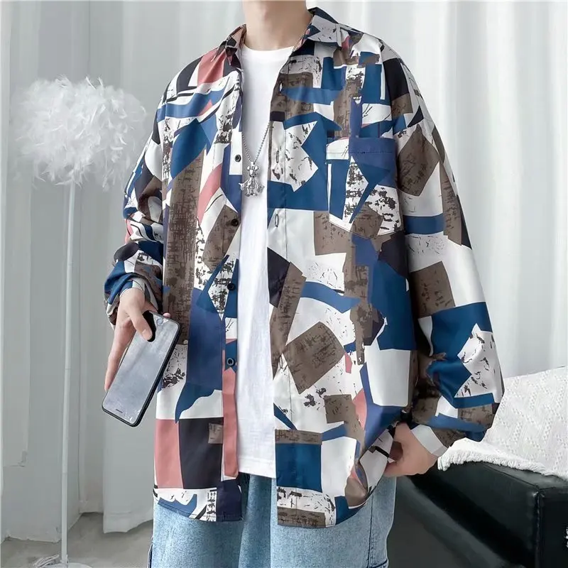 Loose Long Sve Men's irt Casual Printed Polyester Spring Autumn Faion Brand Street Sle Comfortable Breathable Top
Loose Long Sve Men's irt Casual Printed Polyester Spring Autumn Faion Brand Street Sle Comfortable Breathable Top