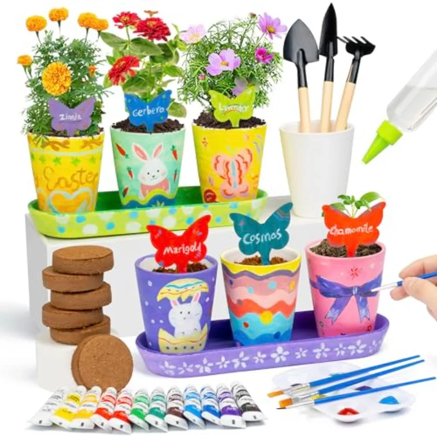 【Spot goods】Gardening Set Paint and Plant Stoneware Flower Growing Kit with 6 Pots and Gardening Tools Arts and Crafts for Ages
【Spot goods】Gardening Set Paint and Plant Stoneware Flower Growing Kit with 6 Pots and Gardening Tools Arts and Crafts for Ages