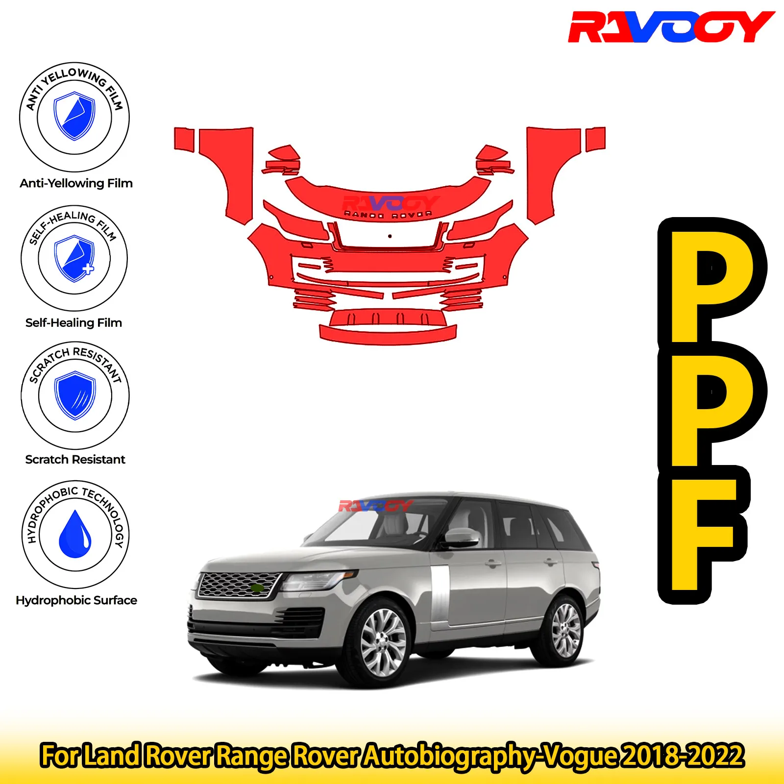 For Land Rover Range Rover Autobiography-Vogue 2018-2022 Glossy Matte Black Precut front PPF Kit Paint Protection Film
For Land Rover Range Rover Autobiography-Vogue 2018-2022 Glossy Matte Black Precut front PPF Kit Paint Protection Film