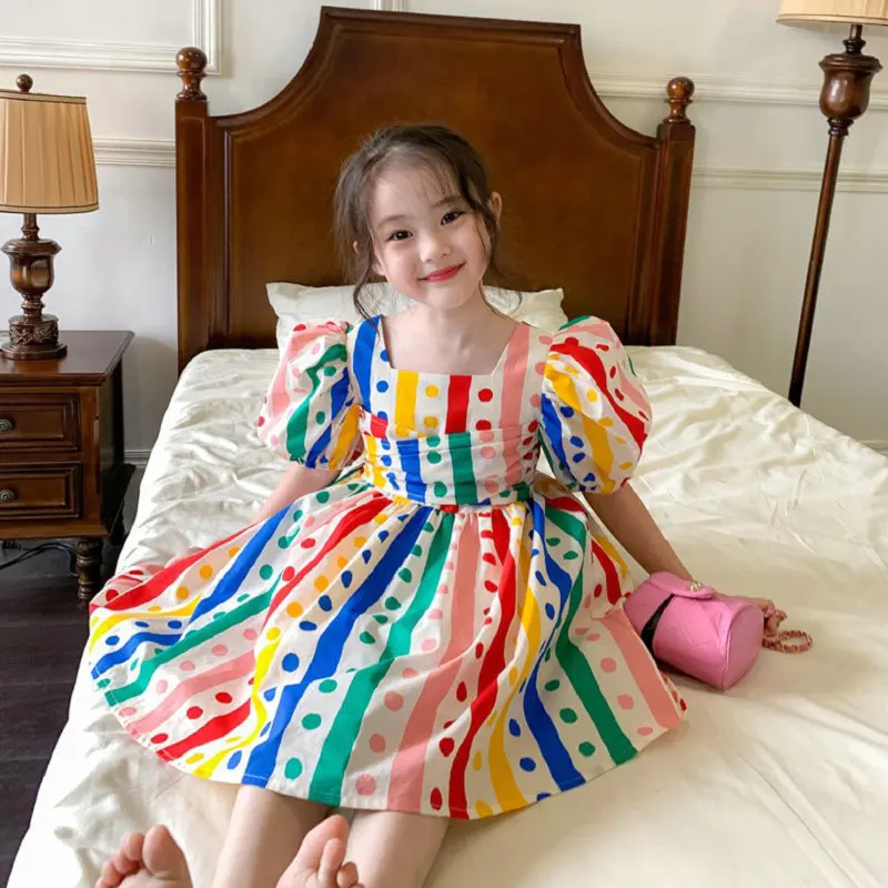 Kids Circus Colored Ribbon Bubble Sleeve One-piece Princess Dresses for Girls 5 Years Old Kids Knee-Length Draped Children
Kids Circus Colored Ribbon Bubble Sleeve One-piece Princess Dresses for Girls 5 Years Old Kids Knee-Length Draped Children