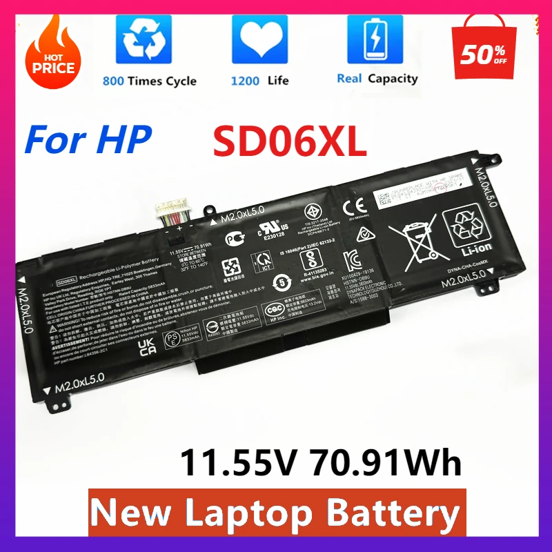 New SD06XL Laptop Battery for 2020 HP Omen 15 15-ek0000 OMEN Laptop 15-ek Series HSTNN-DB9U L84392-005 L84356-2C1 TPN-Q236/Q238
New SD06XL Laptop Battery for 2020 HP Omen 15 15-ek0000 OMEN Laptop 15-ek Series HSTNN-DB9U L84392-005 L84356-2C1 TPN-Q236/Q238