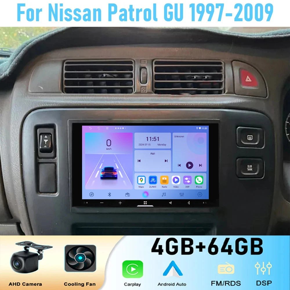 7'' For Nissan Patrol GU 1997-2009 GPS Car Radio Wireless Apple Carplay Android 15 Multimedia Player Stereo Navi WIFI BT
7'' For Nissan Patrol GU 1997-2009 GPS Car Radio Wireless Apple Carplay Android 15 Multimedia Player Stereo Navi WIFI BT