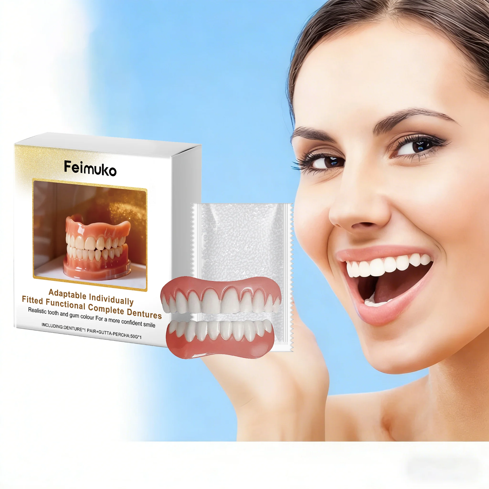 Denture Silicone Kit Teeth Upper And Lower Set Temporary Orthodontic Fake Tooth Improve Tooth Loosen Simulation Dental Braces
Denture Silicone Kit Teeth Upper And Lower Set Temporary Orthodontic Fake Tooth Improve Tooth Loosen Simulation Dental Braces