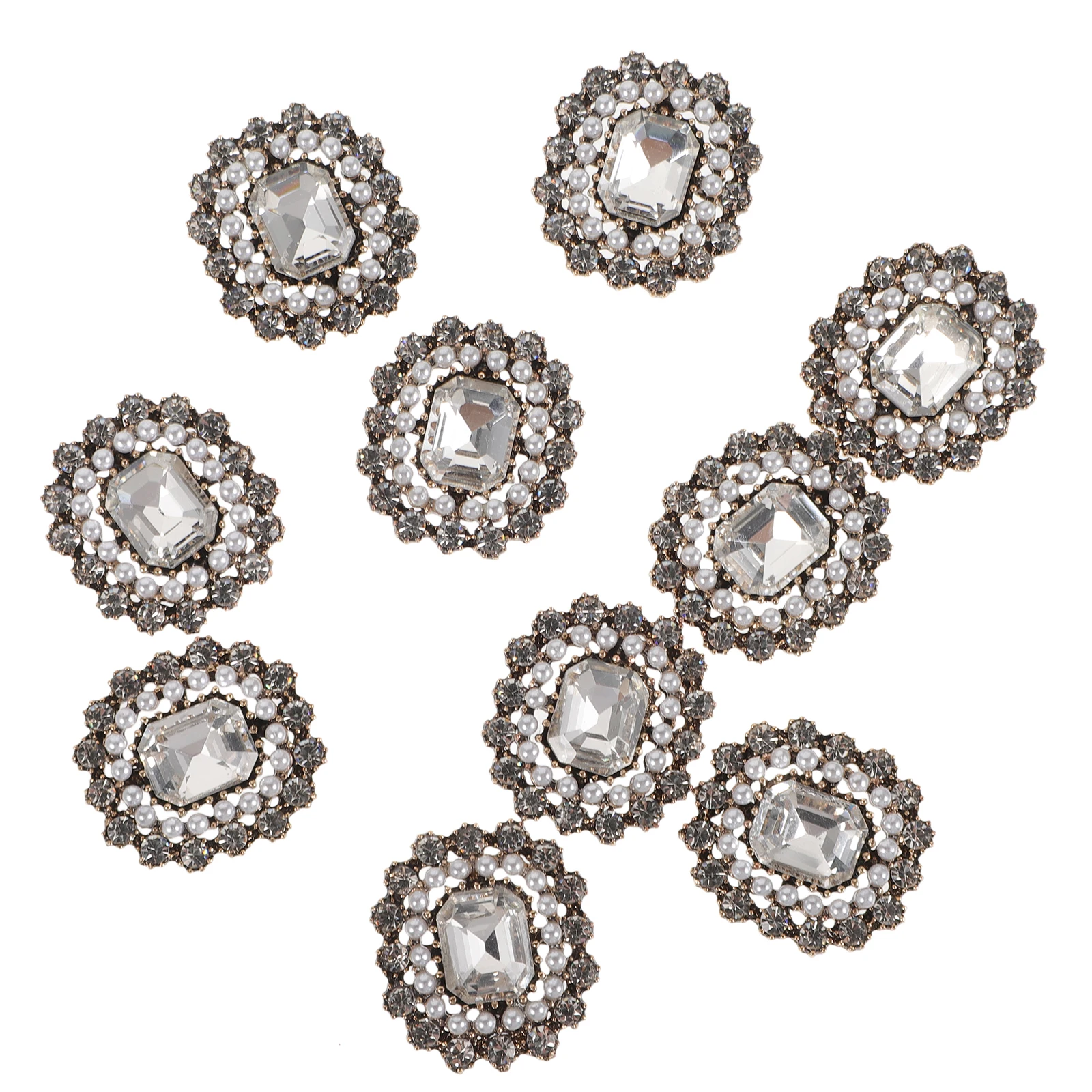 10 Pcs Pearl Rhinestone Buttons Vintage Alloy Decorative Embellishments for DIY Crafts Jewelry Making Accessories
10 Pcs Pearl Rhinestone Buttons Vintage Alloy Decorative Embellishments for DIY Crafts Jewelry Making Accessories