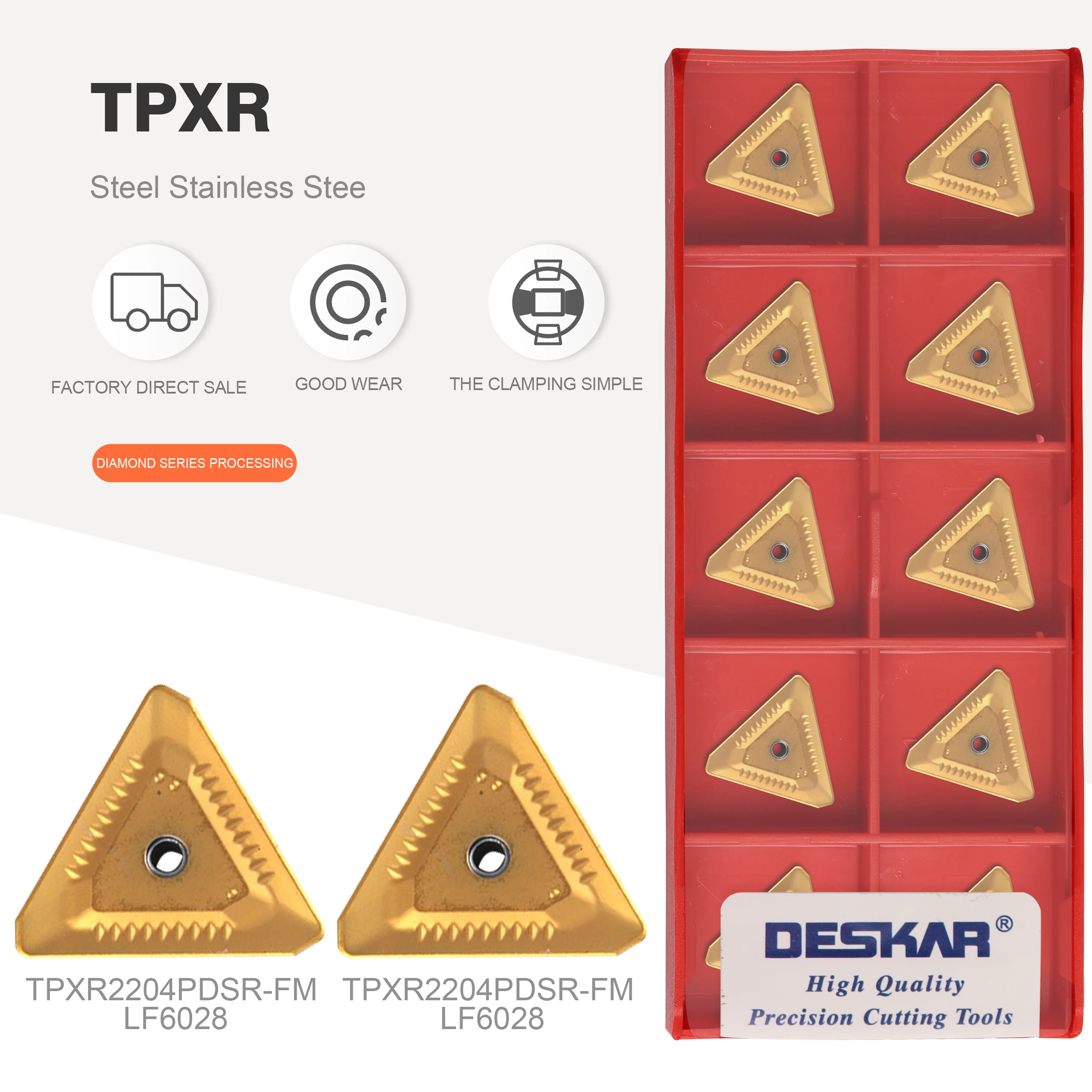 DESKAR TPXR2204PDSR-FM LF6028 CNC milling tool carbide lathe tool steel parts cutting tool high quality products
DESKAR TPXR2204PDSR-FM LF6028 CNC milling tool carbide lathe tool steel parts cutting tool high quality products