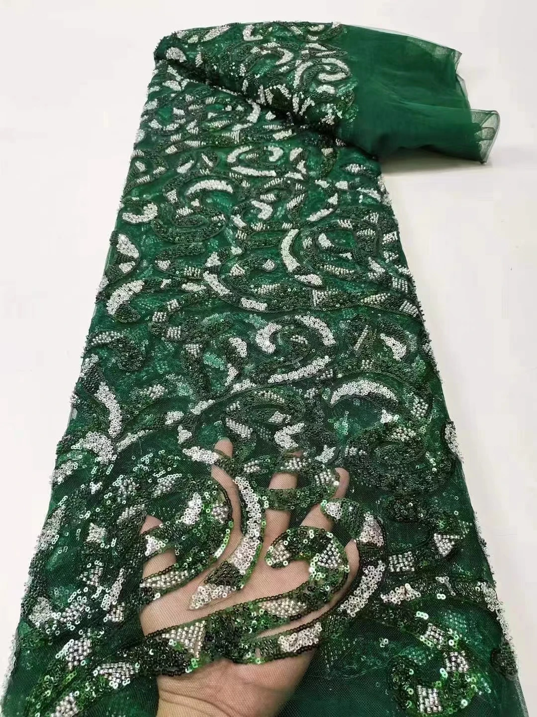 2025 Высокое качество, новейшая африканская нигерийская тюль, кружевная ткань с вышивкой, гипюровые платья для выпускного вечера с блестками, 5 ярдов, JH0078 
2025 Высокое качество, новейшая африканская нигерийская тюль, кружевная ткань с вышивкой, гипюровые платья для выпускного вечера с блестками, 5 ярдов, JH0078