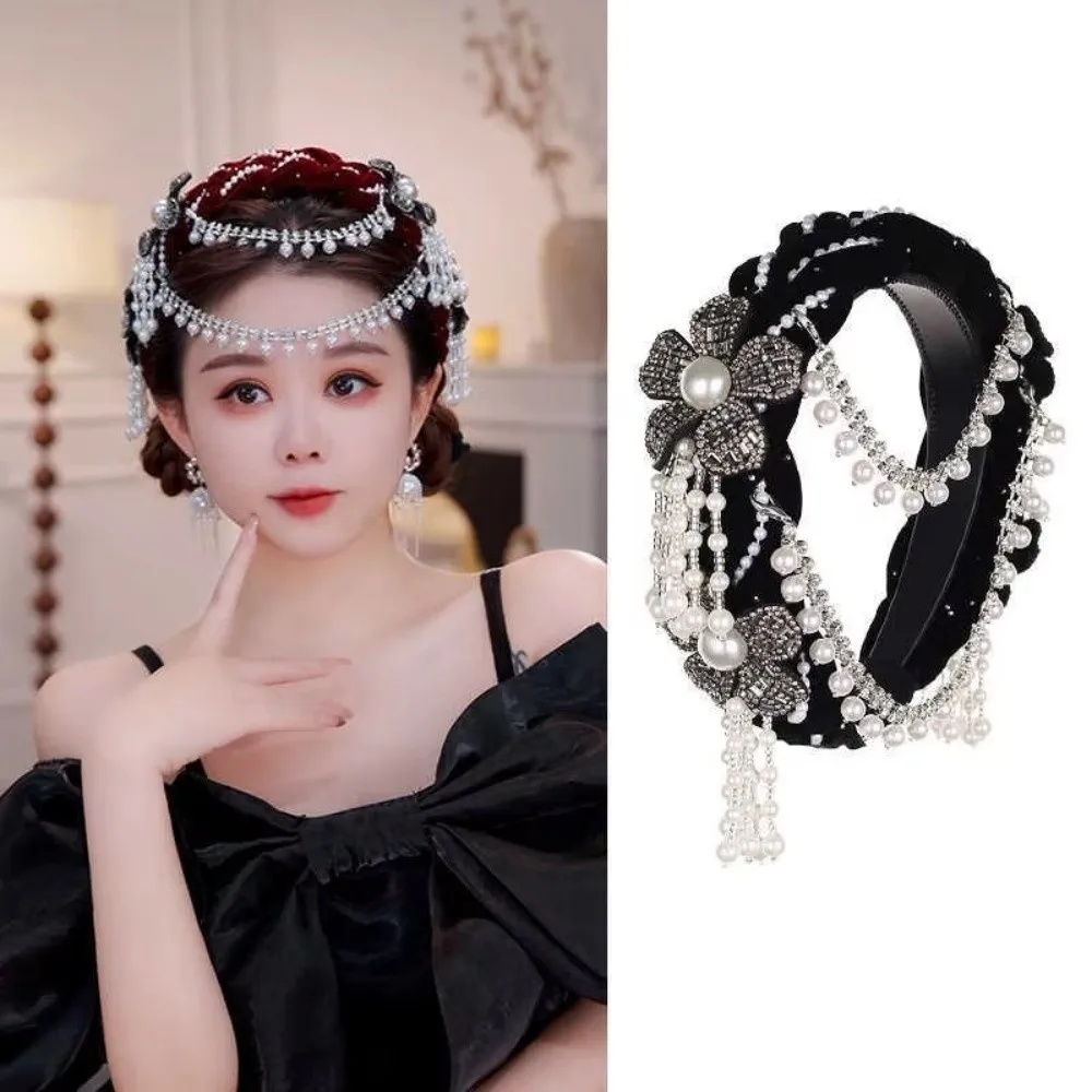 New Detachable Pearl Tassel Headband Ethnic Style Wide-format Flower Headband Pearl Headband Hair Accessory
New Detachable Pearl Tassel Headband Ethnic Style Wide-format Flower Headband Pearl Headband Hair Accessory