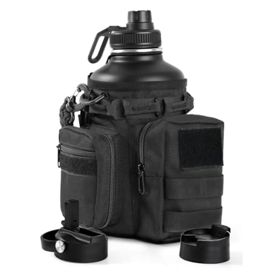 Tactical Half Gallon Water Bottle with Straw, Insulated Water Jug with Molle Water Bottle Holder, Stainless Steel Sport Bottle
Tactical Half Gallon Water Bottle with Straw, Insulated Water Jug with Molle Water Bottle Holder, Stainless Steel Sport Bottle