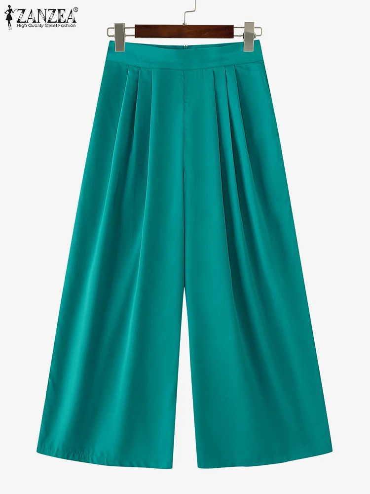 ZANZEA Casual Pleated Pantalon Elegant Women Wide Leg Long Trousers Summer 2024 Solid Color Pants Fashion High Waist Pants
ZANZEA Casual Pleated Pantalon Elegant Women Wide Leg Long Trousers Summer 2024 Solid Color Pants Fashion High Waist Pants