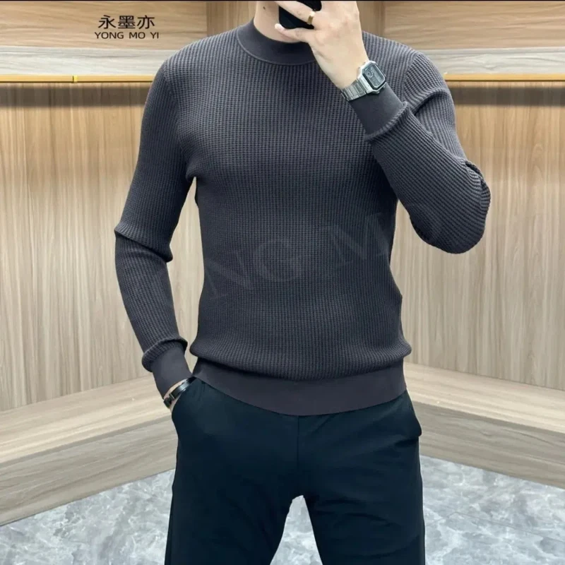 Men's Light Luxury Long-sleeved Sweater Simple Trendy Warm High-end Waffle Checked Base Sweater
Men's Light Luxury Long-sleeved Sweater Simple Trendy Warm High-end Waffle Checked Base Sweater