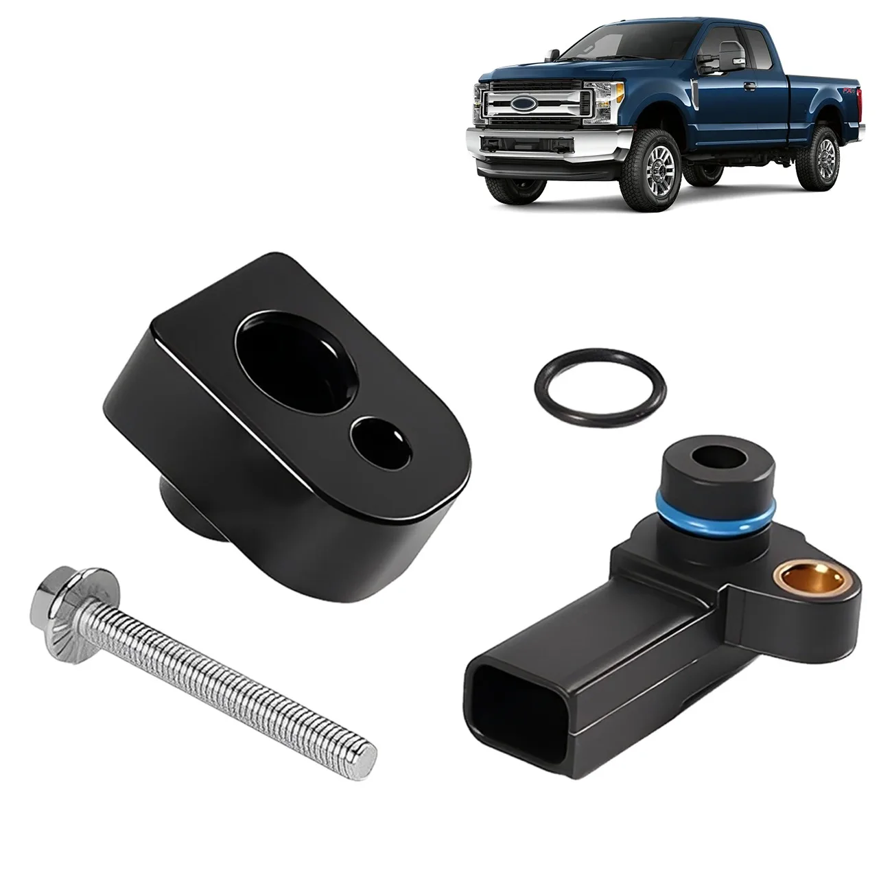 MAP Sensor with Black Spacer Kit BC3Z-9F479-A for Ford F-250 F-350 Super Duty 6.7 2011-2019 Manifold Absolute Pressure Sensor
MAP Sensor with Black Spacer Kit BC3Z-9F479-A for Ford F-250 F-350 Super Duty 6.7 2011-2019 Manifold Absolute Pressure Sensor