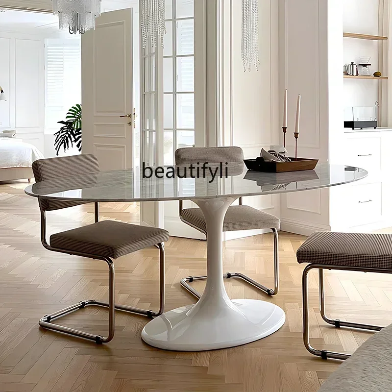 cn8350 LHY ss8617 Dining table oval natural marble luxury stone household white dining table modern minimalist
cn8350 LHY ss8617 Dining table oval natural marble luxury stone household white dining table modern minimalist