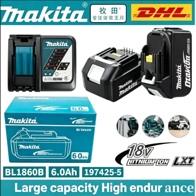 Оригинальный аккумулятор Makita BL1860 6 Ач, 18 В, литий-ионный, для электроинструментов, замена LXT BL1850 BL1840, для шуруповерта 18 В с BMS
Оригинальный аккумулятор Makita BL1860 6 Ач, 18 В, литий-ионный, для электроинструментов, замена LXT BL1850 BL1840, для шуруповерта 18 В с BMS