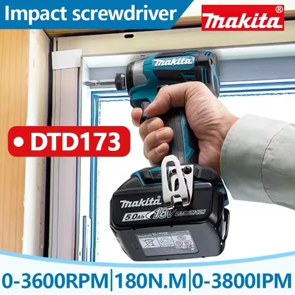 180Nm Brushless Motor Drill Wood/Bolt/T-Mode Compatible with Makita 18V Makita DTD173 3600rpm Cordless Impact Driver
180Nm Brushless Motor Drill Wood/Bolt/T-Mode Compatible with Makita 18V Makita DTD173 3600rpm Cordless Impact Driver