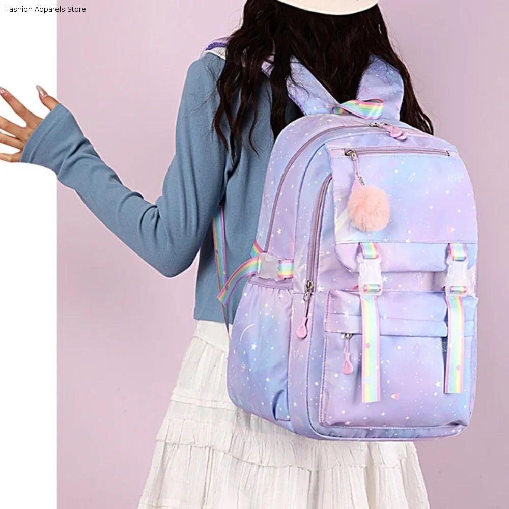 Разноцветный нейлоновый рюкзак, легкий, с множеством карманов, школьный рюкзак для студентов, в корейском стиле, с подвеской
Разноцветный нейлоновый рюкзак, легкий, с множеством карманов, школьный рюкзак для студентов, в корейском стиле, с подвеской