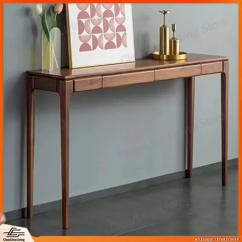 Nordic Solid Wood Entry Table Narrow Hallway Console Table with Drawers Rubberwood Wall Mounted Long Living Room Desk
Nordic Solid Wood Entry Table Narrow Hallway Console Table with Drawers Rubberwood Wall Mounted Long Living Room Desk