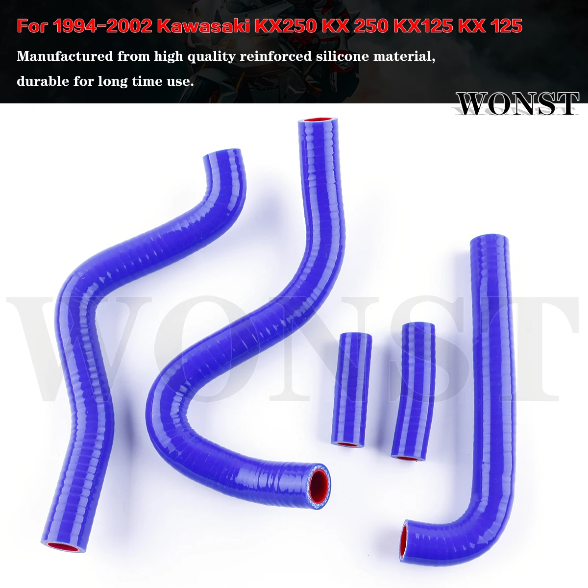 5pcs Blue For 1994-2002 Kawasaki KX250 KX 250 KX125 KX 125 Motorcycle Silicone Radiator Coolant Tube Pipe Hose Kit
5pcs Blue For 1994-2002 Kawasaki KX250 KX 250 KX125 KX 125 Motorcycle Silicone Radiator Coolant Tube Pipe Hose Kit