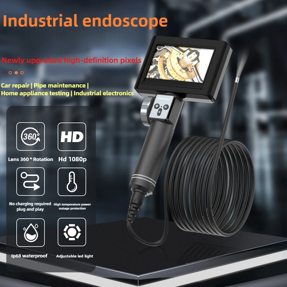 Multi-steering industrial endoscope 4.3-inch HD screen, 180° two-way steering car repair diagnostic instrument 6MM camera 1.5M
Multi-steering industrial endoscope 4.3-inch HD screen, 180° two-way steering car repair diagnostic instrument 6MM camera 1.5M