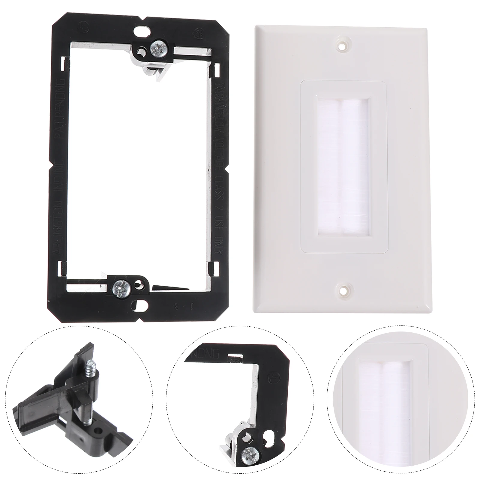 3pcs Single Brush Wall Plate 1-Gang Low Voltage Mounting Bracket for Cable Management Easy Installation Plastic Panel
3pcs Single Brush Wall Plate 1-Gang Low Voltage Mounting Bracket for Cable Management Easy Installation Plastic Panel