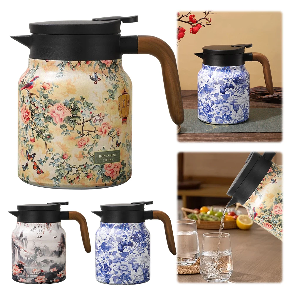 1000ML Floral Pattern Teapot Stainless Steel Vintage Floral Tea Kettle Stewed Teapot Tea Separation Water Bottle for Hot Drinks
1000ML Floral Pattern Teapot Stainless Steel Vintage Floral Tea Kettle Stewed Teapot Tea Separation Water Bottle for Hot Drinks