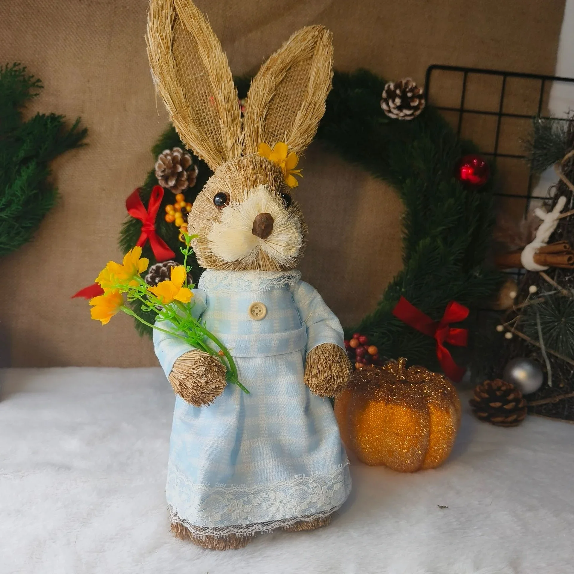Handcrafted Grass Rabbit Couple DIY Set Easter Rabbit Doll Toy Home Decorative Display Warm-up Prop
Handcrafted Grass Rabbit Couple DIY Set Easter Rabbit Doll Toy Home Decorative Display Warm-up Prop