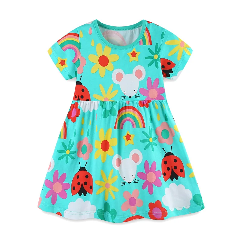 Jumping Meters 2-7T New Arrival Mouse Print Fashion Girls Dresses Summer Short Sleeve Animals Applique Fashion Children Clothes
Jumping Meters 2-7T New Arrival Mouse Print Fashion Girls Dresses Summer Short Sleeve Animals Applique Fashion Children Clothes