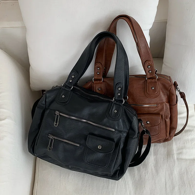 Women's retro casual chic pu leather vintage horizontal tramp bag luxury designer solid color multi-pocket handbag shopping bag
Women's retro casual chic pu leather vintage horizontal tramp bag luxury designer solid color multi-pocket handbag shopping bag
