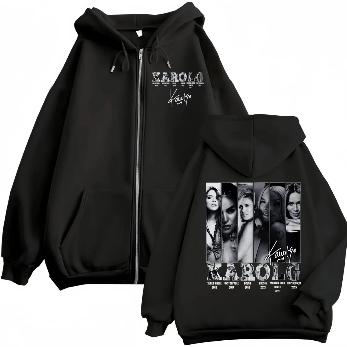 Singer Karol G Graphic Zipper Hoodies Men Women Hip Hop Vintage Zip Up Jacket Pullovers Fashion Casual Long Sleeve Sweatshirts
Singer Karol G Graphic Zipper Hoodies Men Women Hip Hop Vintage Zip Up Jacket Pullovers Fashion Casual Long Sleeve Sweatshirts