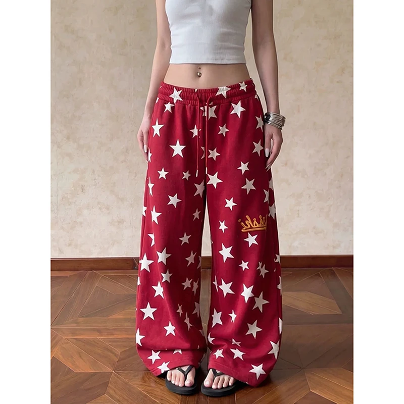 ZHIZOU Women's Red Letter Pants Harajuku Baggy Star Stamp Sweatpants 2000s Y2k Vintage Streetwear Japanese Jazz Dance Trousers
ZHIZOU Women's Red Letter Pants Harajuku Baggy Star Stamp Sweatpants 2000s Y2k Vintage Streetwear Japanese Jazz Dance Trousers