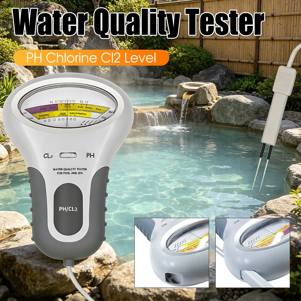 PH Chlorine Meter Pool CL2 Measuring Water Monitor with Probe for Swimming Pool Spa Water Quality Testing Device Cl2 Level Meter
PH Chlorine Meter Pool CL2 Measuring Water Monitor with Probe for Swimming Pool Spa Water Quality Testing Device Cl2 Level Meter