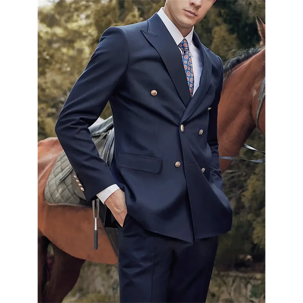 Elegant Men's Suits 2 Piecs Jacket+Pants Double-Breasted Suit Slim Fit Bridegroom Groomsmen Suit Male Formal Business
Elegant Men's Suits 2 Piecs Jacket+Pants Double-Breasted Suit Slim Fit Bridegroom Groomsmen Suit Male Formal Business