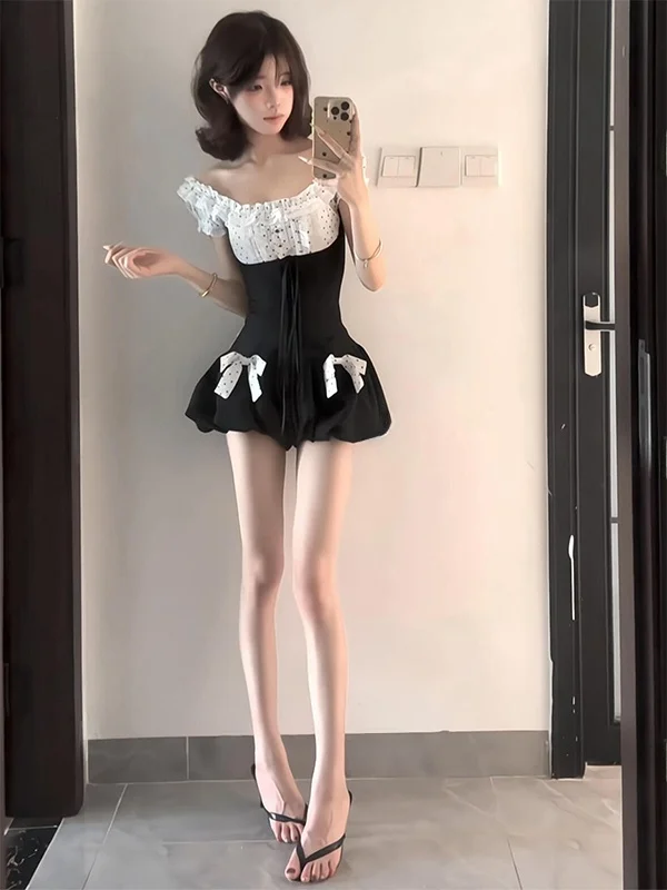 Sweet And Spicy Polka Dot Splice Slim Fit Short Top And High Waist Flower Bud Skirt Two Piece Set for Women Fashionable ...
Sweet And Spicy Polka Dot Splice Slim Fit Short Top And High Waist Flower Bud Skirt Two Piece Set for Women Fashionable ...