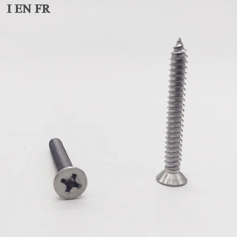 20/25/50pcs M2.9 M3.5 M4.2 M4.8 M5.5 M6.3 GB846 304 Stainless Steel Cross Phillips Flat Countersunk Head Self-tapping Wood Screw
20/25/50pcs M2.9 M3.5 M4.2 M4.8 M5.5 M6.3 GB846 304 Stainless Steel Cross Phillips Flat Countersunk Head Self-tapping Wood Screw