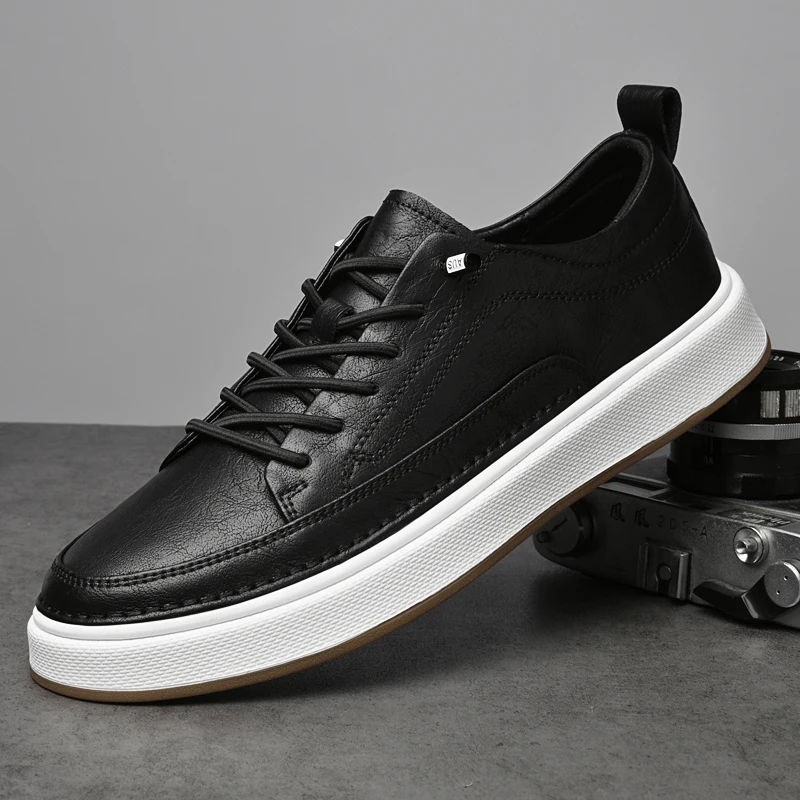 Men Leather Casual Shoes sewing Lace Up Fashion Sneakers outdoor flats spring Autumn New Men's Footwear
Men Leather Casual Shoes sewing Lace Up Fashion Sneakers outdoor flats spring Autumn New Men's Footwear