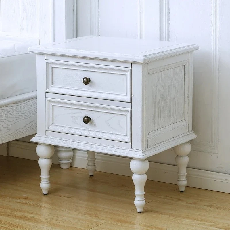 American Ivory White Roman Column Double Drawer Bedside Table Solid Wood Bedroom Furniture Bedside Cabinet Ash Wood
American Ivory White Roman Column Double Drawer Bedside Table Solid Wood Bedroom Furniture Bedside Cabinet Ash Wood