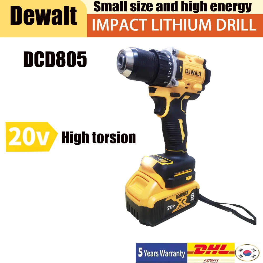 DeWalt DCD805 20V brushless cordless impact drill, rechargeable battery,1/2 continuously variable transmission powerful power,
DeWalt DCD805 20V brushless cordless impact drill, rechargeable battery,1/2 continuously variable transmission powerful power,