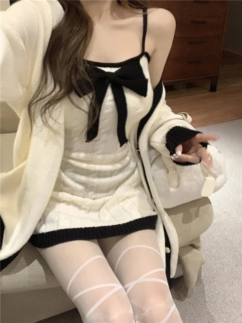 Autumn Winter 2023 Women's Knot Dress Knitted Open Cardigan Wrap around Skirt Two Piece Set Fashionable Cotton Blend
Autumn Winter 2023 Women's Knot Dress Knitted Open Cardigan Wrap around Skirt Two Piece Set Fashionable Cotton Blend