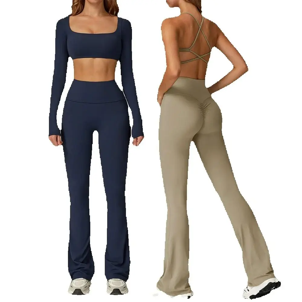 Women Yoga Set 2PCS Sportswear Push Up Workout Clothes Athletic Wear Gym Legging Fitness Bra Crop Top Long Sleeve Sports Suits
Women Yoga Set 2PCS Sportswear Push Up Workout Clothes Athletic Wear Gym Legging Fitness Bra Crop Top Long Sleeve Sports Suits