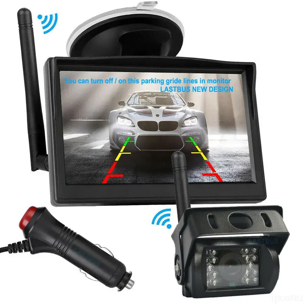Wireless IR Backup Camera with 5" Monitor System for Trailer Pickup Truck Camper
Wireless IR Backup Camera with 5" Monitor System for Trailer Pickup Truck Camper