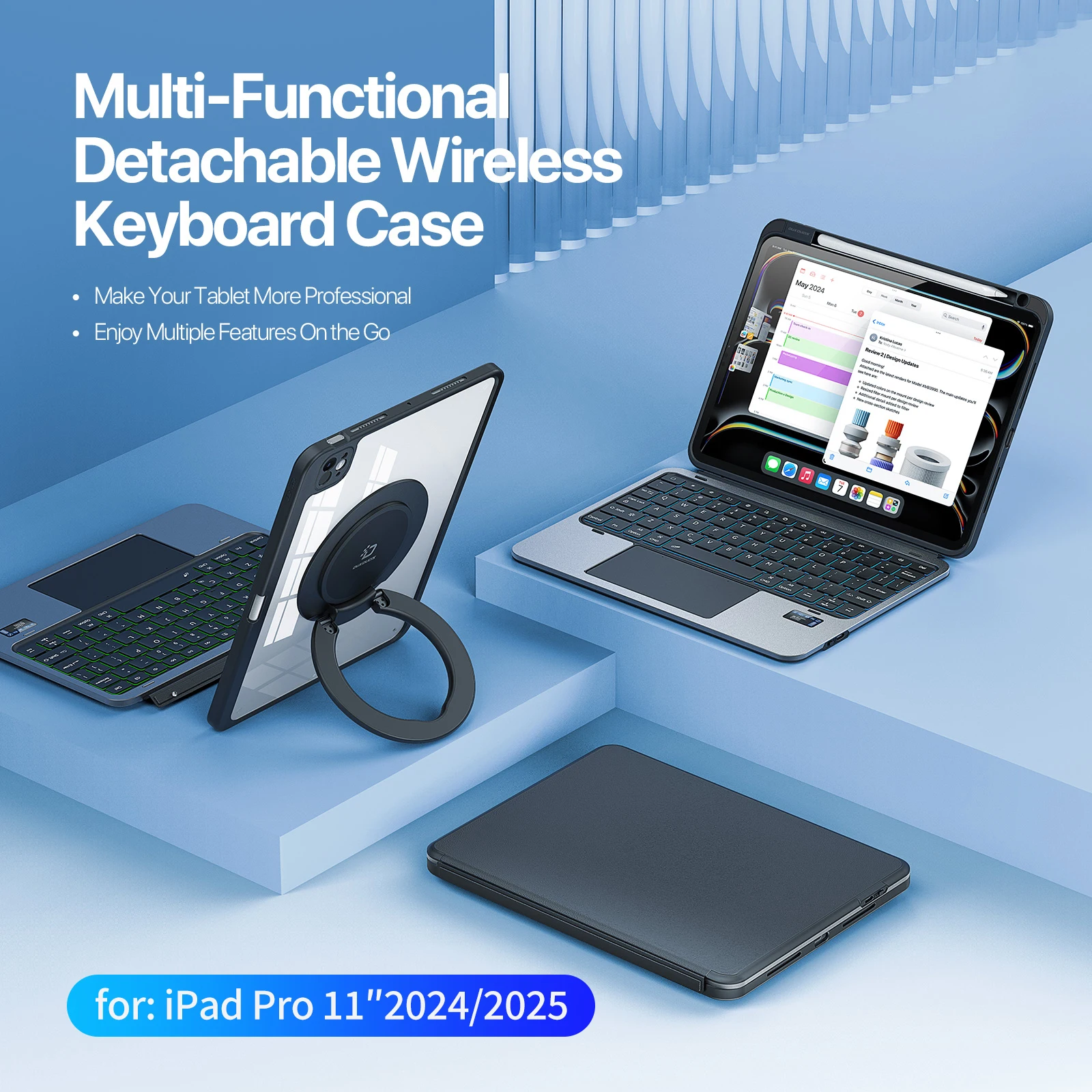DUX DUCIS Bluetooth Keyboard with Touchpad for iPad 11inch,Compatible with iPad Pro 2025,iPad Air 7/6/5 Keyboard Protective Case
DUX DUCIS Bluetooth Keyboard with Touchpad for iPad 11inch,Compatible with iPad Pro 2025,iPad Air 7/6/5 Keyboard Protective Case