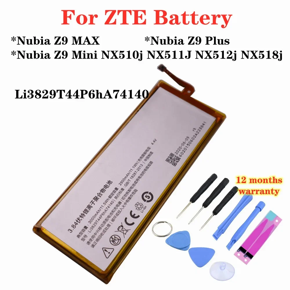 High Quality Li3829T44P6HA74140 Battery For ZTE Nubia Z9 MAX / Z9 Plus / Z9 Mini NX510j NX511J NX512j NX518j 3000mAh Phone
High Quality Li3829T44P6HA74140 Battery For ZTE Nubia Z9 MAX / Z9 Plus / Z9 Mini NX510j NX511J NX512j NX518j 3000mAh Phone