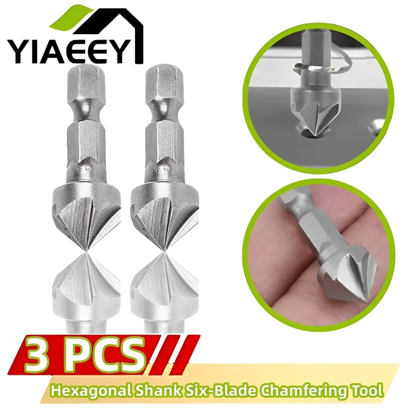 1/3PCS Hexagonal Shank Six-Blade Chamfering Tool Carbon Steel Sandblasting Chamfering Knife Woodworking Hole Opener Countersink
1/3PCS Hexagonal Shank Six-Blade Chamfering Tool Carbon Steel Sandblasting Chamfering Knife Woodworking Hole Opener Countersink