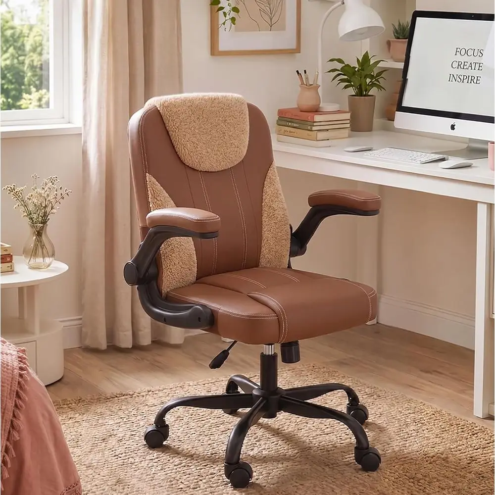 Ergonomic PU Leather Swivel Chair for Comfortable Home Office and Long-Term Sitting, Adjustable for Work, Bedroom, and Vanity Sp
Ergonomic PU Leather Swivel Chair for Comfortable Home Office and Long-Term Sitting, Adjustable for Work, Bedroom, and Vanity Sp