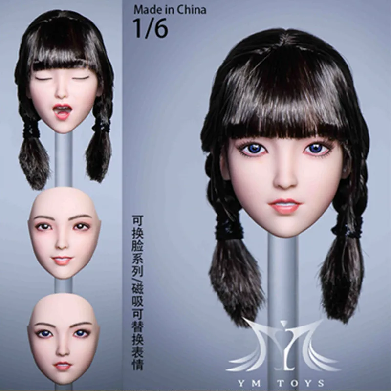 1/6 YMTOYS YMT056 женская голова Лепка милая девушка двойной конский хвост выражения лица переключаемая подходит для 12 "фигурки тела
1/6 YMTOYS YMT056 женская голова Лепка милая девушка двойной конский хвост выражения лица переключаемая подходит для 12 "фигурки тела
