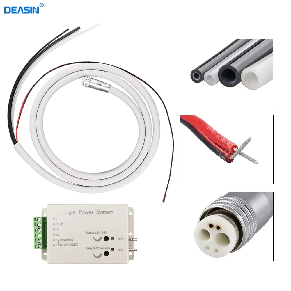 1 set Dental 6 holes silicone Fiber Optic tubing Hose +Power control box for 6 holes high speed handpiece tube pipe with connect
1 set Dental 6 holes silicone Fiber Optic tubing Hose +Power control box for 6 holes high speed handpiece tube pipe with connect